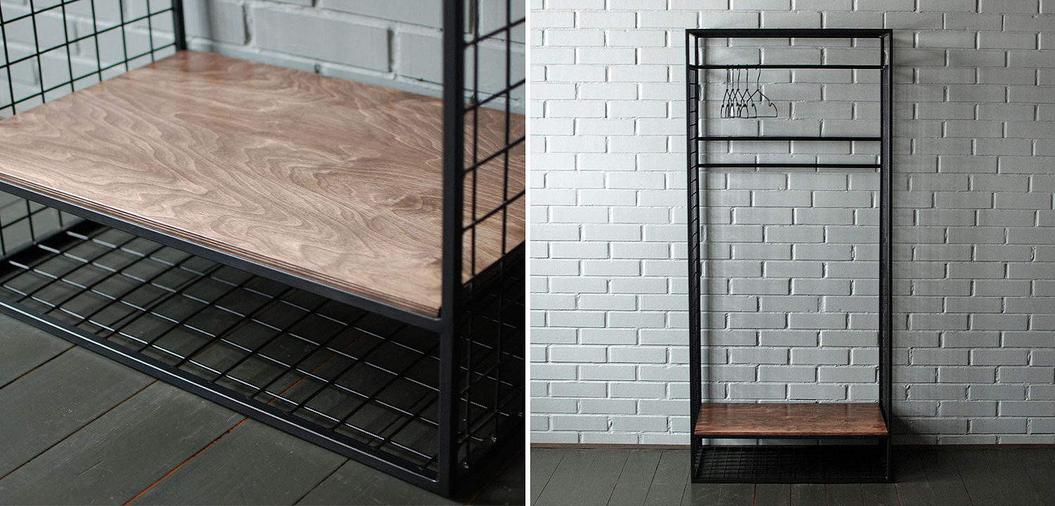 Рейл Caelan Industrial Metal Rust Clothes Rail Рейл Caelan Industrial Metal Rust Clothes Rail - Loft-Concept в Грозном