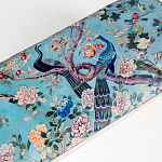 Банкетка из массива бука с цветочным принтом Turquoise Beige Chinoiserie Garden Banquette варинант исполнения - 2 | Loft Concept в Грозном