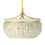 Подвесной светильник с каскадом из стеклянных декоративных элементов на золотом каркасе Shining Sea Glass варинант исполнения - 4 | Loft Concept в Грозном