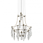 Люстра подвесная из металла с хрустальными подвесками прозрачного цвета Quasar 41 варинант исполнения - 1 | Loft Concept в Грозном