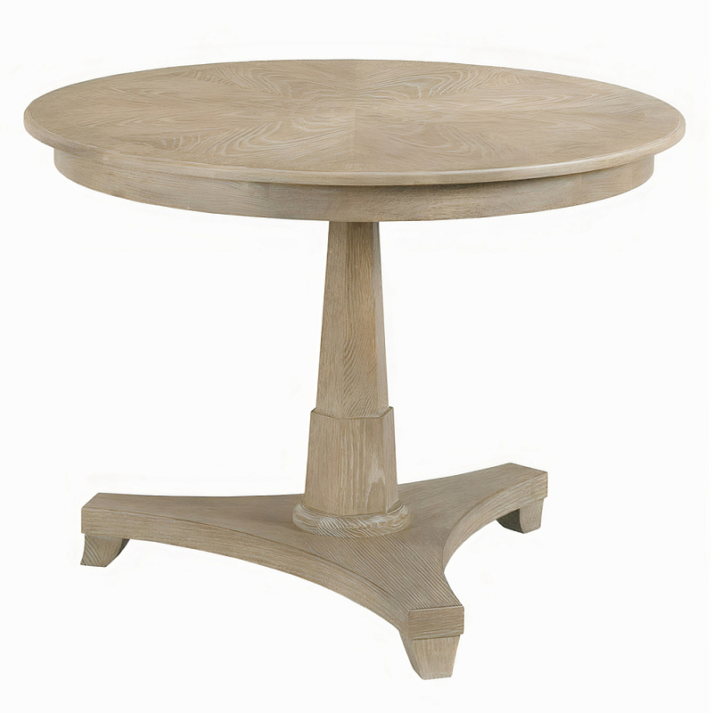 Стол обеденный круглый из дуба Oak Table on Hexagonal Base Бежевый Черный Стол обеденный круглый из дуба Oak Table on Hexagonal Base Бежевый Черный в Грозном | Loft Concept