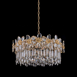 Люстра круглая с декоративными элементами в виде крупных хрустальных цветов Palace Gardens варинант исполнения - 1 | Loft Concept в Грозном