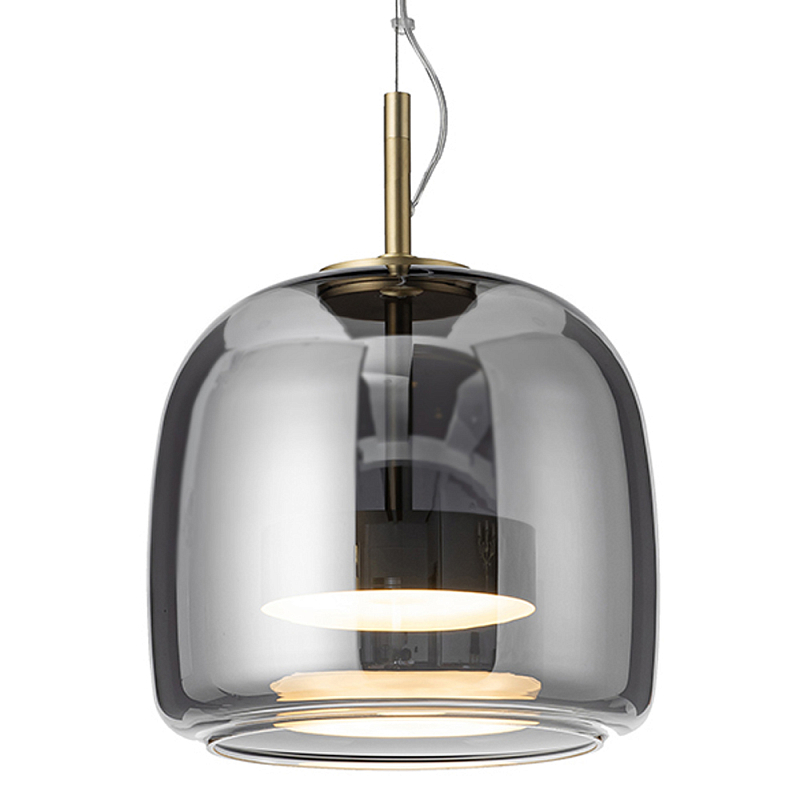 Подвесной светильник Blanton Dark Smoky Hanging Lamp 26 Золотой Стекло Смок Подвесной светильник Blanton Dark Smoky Hanging Lamp 26 Золотой Стекло Смок в Грозном | Loft Concept