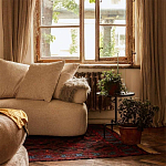 Трехместный диван с обивкой букле молочного цвета Leonois Boucle Sofa варинант исполнения - 4 | Loft Concept в Грозном