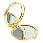 Зеркало карманное двухстороннее круглое из натурального камня Серафинит в подарочной упаковке Gold Stone Mirrors варинант исполнения - 2 | Loft Concept в Грозном