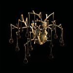 Бра в форме ветвей деревьев золотого цвета с прозрачными подвесками-каплями Droplet Bra варинант исполнения - 4 | Loft Concept в Грозном