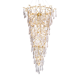 Люстра подвесная в форме перевернутой пирамиды с металлическими ветвями и прозрачными стеклянными подвесками Droplet Chandelier варинант исполнения - 1 | Loft Concept в Грозном