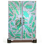 Премиальный Шкаф Defoliation двухстворчатый роспись зеленые листья  варинант исполнения - 2 | Loft Concept в Грозном