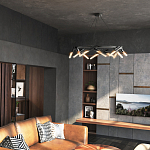 Люстра круглая с трубчатыми лампочками Vanguard Circle варинант исполнения - 4 | Loft Concept в Грозном