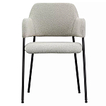 Стул мягкий с подлокотниками Chair Gray Upholstery Boucle варинант исполнения - 1 | Loft Concept в Грозном