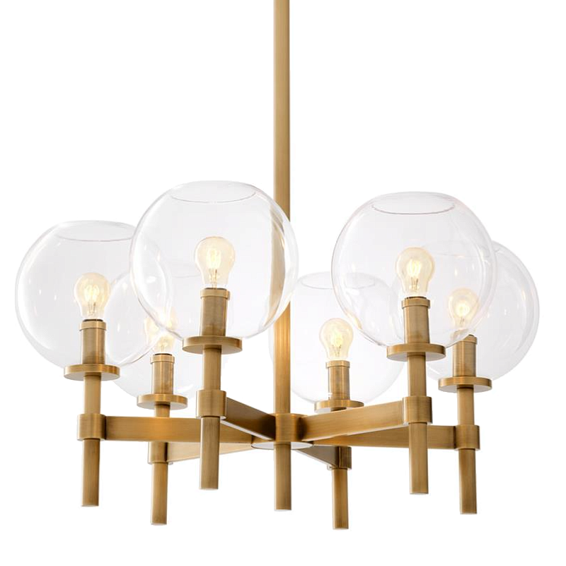 Люстра Chandelier Jade S Латунь Античная полированная Прозрачное Стекло Люстра Chandelier Jade S Латунь Античная полированная Прозрачное Стекло в Грозном | Loft Concept