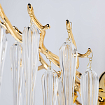 Бра золотого цвета с разветвленными ветвями и длинными прозрачными подвесками в форме стеклянных сосулек Droplet Chandelier варинант исполнения - 4 | Loft Concept в Грозном