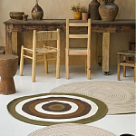 Ковер круглый из хлопка с контрастным узором Bullseye 150 варинант исполнения - 5 | Loft Concept в Грозном