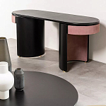 Дизайнерский письменный стол овальной формы с 2-мя выдвижными ящиками по бокам Parsec варинант исполнения - 3 | Loft Concept в Грозном