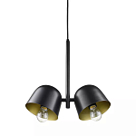 Подвесной светильник черный с 2-мя плафонами Pendant lamp Black варинант исполнения - 2 | Loft Concept в Грозном