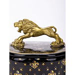 Шкатулка черного цвета с крышкой с фигуркой льва Eden Garden варинант исполнения - 2 | Loft Concept в Грозном