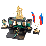 Настольный письменный набор из малахита и долерита Leader Organizer варинант исполнения - 2 | Loft Concept в Грозном