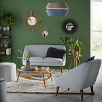 Кресло светло-бирюзовое с принтом Pauley Light Turquoise Armchair варинант исполнения - 6 | Loft Concept в Грозном