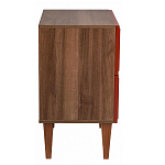 Тумба прикроватная красная из массива бука с 2-мя ящиками Wenge Light варинант исполнения - 2 | Loft Concept в Грозном