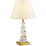 Настольная лампа с абажуром и основанием из хрусталя Neri Crystal Cubes Brass Table Lamp варинант исполнения - 1 | Loft Concept в Грозном