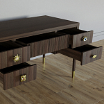 Письменный стол с 4-мя ящиками Elsa Dreams Walnut варинант исполнения - 3 | Loft Concept в Грозном