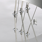 Люстра с тремя кольцами цвета хром и прозрачными хрустальными шарами по периметру Sacramento Transparent Balls Chandelier варинант исполнения - 10 | Loft Concept в Грозном