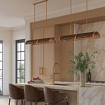 Люстра линейная полукруглой формы Wooden Horseshoe варинант исполнения - 6 | Loft Concept в Грозном