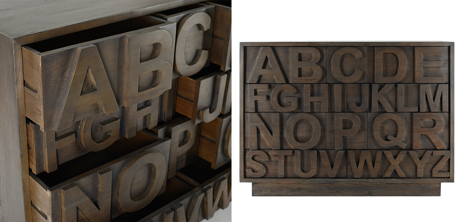 Комод в стиле лофт с английским алфавитом English Alphabet Chest of Drawers Комод в стиле лофт с английским алфавитом English Alphabet Chest of Drawers - Loft-Concept в Грозном