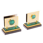 Настольный письменный набор из малахита с декором в виде лошади Leader Organizer варинант исполнения - 5 | Loft Concept в Грозном