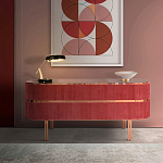 Дизайнерский комод овальный с розовой бархатной обивкой Edith варинант исполнения - 2 | Loft Concept в Грозном