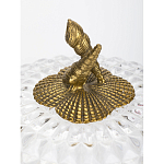 Конфетница прозрачная стеклянная на бронзовых ножках в виде морских коньков с крышкой в виде ракушки Eden Garden варинант исполнения - 2 | Loft Concept в Грозном