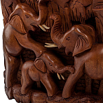 Панно из дерева пирамида из слонов Panel With Animals варинант исполнения - 3 | Loft Concept в Грозном