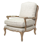 Кресло со спинкой из ротанга Ellie Rattan Armchair beige print flax варинант исполнения - 3 | Loft Concept в Грозном