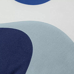 Подушка декоративная хлопковая синего цвета с абстрактным принтом Elysian Flow Azure варинант исполнения - 3 | Loft Concept в Грозном