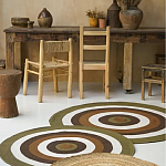 Ковер круглый из хлопка с контрастным узором Bullseye 150 варинант исполнения - 6 | Loft Concept в Грозном