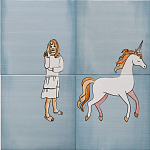 Плитка с узором Девочка единорог варинант исполнения - 1 | Loft Concept в Грозном