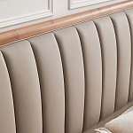 Кровать двуспальная с мягким изголовьем Moon Walnut Bed варинант исполнения - 8 | Loft Concept в Грозном