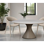 Стол обеденный круглый мраморный на бежевом основании Valedmir варинант исполнения - 6 | Loft Concept в Грозном