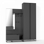 Двухдверный шкаф цвета графит Strict Lines варинант исполнения - 4 | Loft Concept в Грозном