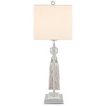 Настольная лампа с прямоугольным тканевым абажуром на белом мраморном основании Silver Threads варинант исполнения - 2 | Loft Concept в Грозном