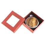 Зеркало карманное складное круглое из натурального камня Оникс в подарочной упаковке Silver Stone Mirrors варинант исполнения - 3 | Loft Concept в Грозном