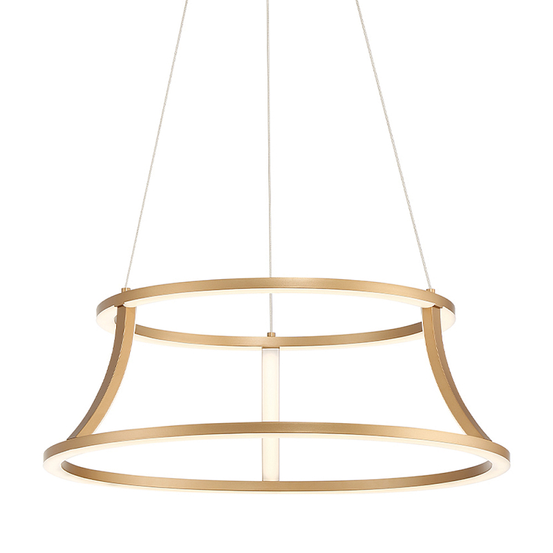 Люстра золотого цвета с 2-мя светодиодными кольцами Eurofase Золотой Прозрачный в Грозном | Loft Concept 