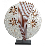 Настольная лампа из перламутра и дерева на подставке Indonesian Shell Flower варинант исполнения - 2 | Loft Concept в Грозном