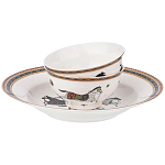 Сервиз обеденный из фарфора с изображением лошадей на 6 персон 23 предмета Porcelain Horse Set  варинант исполнения - 1 | Loft Concept в Грозном