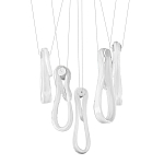 Подвесной светильник белого цвета с 6-ю изогнутыми плафонами Flow Loop варинант исполнения - 1 | Loft Concept в Грозном