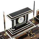 Настольный письменный набор с часами из природного камня обсидиана Team leader варинант исполнения - 5 | Loft Concept в Грозном