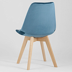 Стул с мягким велюровым сиденьем Arvika Blue варинант исполнения - 5 | Loft Concept в Грозном