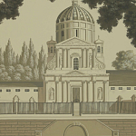 Обои ручная роспись Monuments of Paris Terre Foncée on scenic paper варинант исполнения - 2 | Loft Concept в Грозном