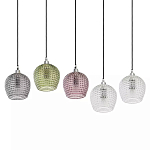 Подвесной светильник каскадный с 5-ю фактурными стеклянными плафонами Cascade with Relief Lampshades варинант исполнения - 3 | Loft Concept в Грозном