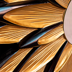 Зеркало-солнце в раме золотого и черного цвета Rays of Peace варинант исполнения - 2 | Loft Concept в Грозном